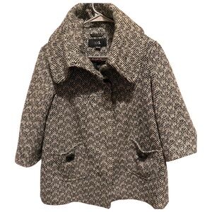 XXI Black White Women’s 3/4 Sleeve Lined Button Down Jacket Coat Sz S/P
